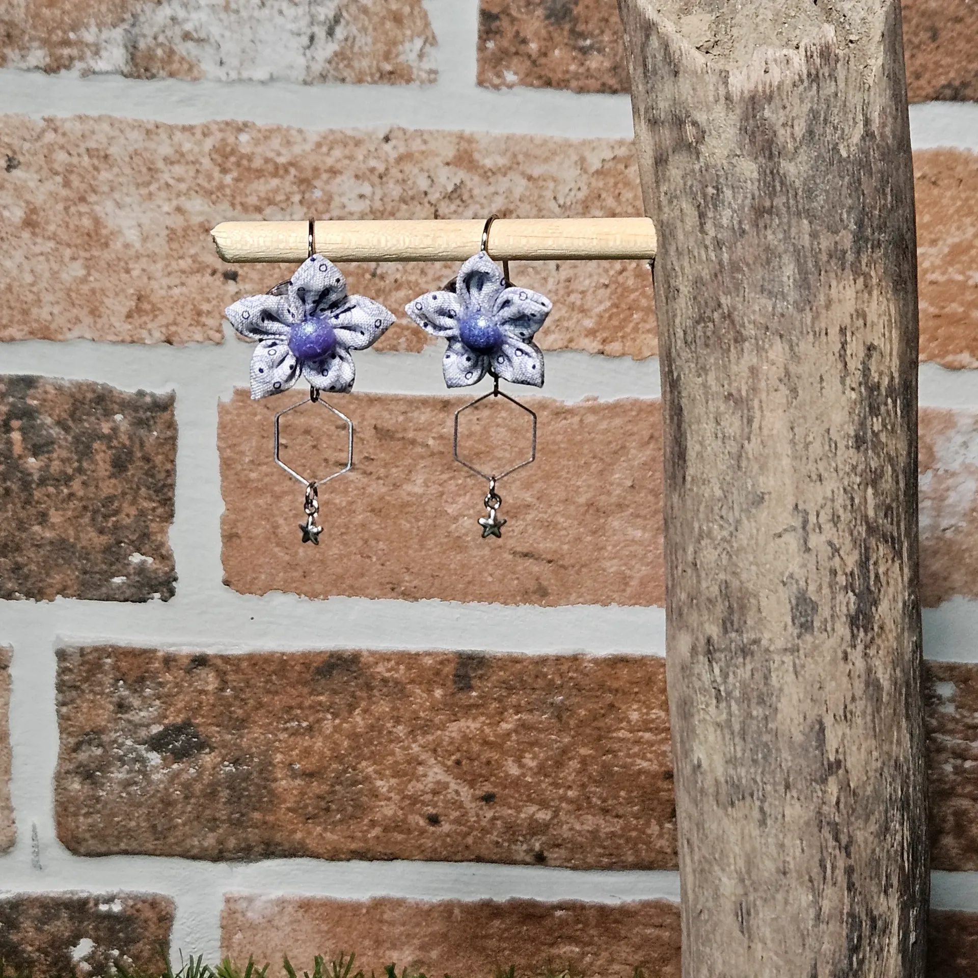 Boucles d'oreilles florales argentés Féelilas